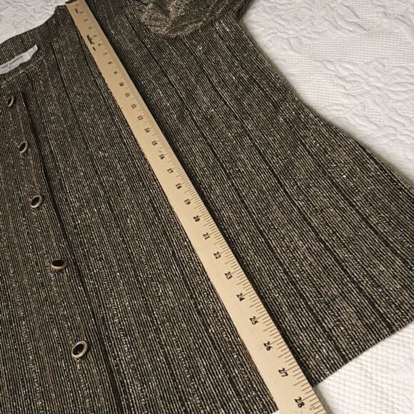 Alfred Dunner Gold and Black Button Down Shirt - Picture 10 of 11